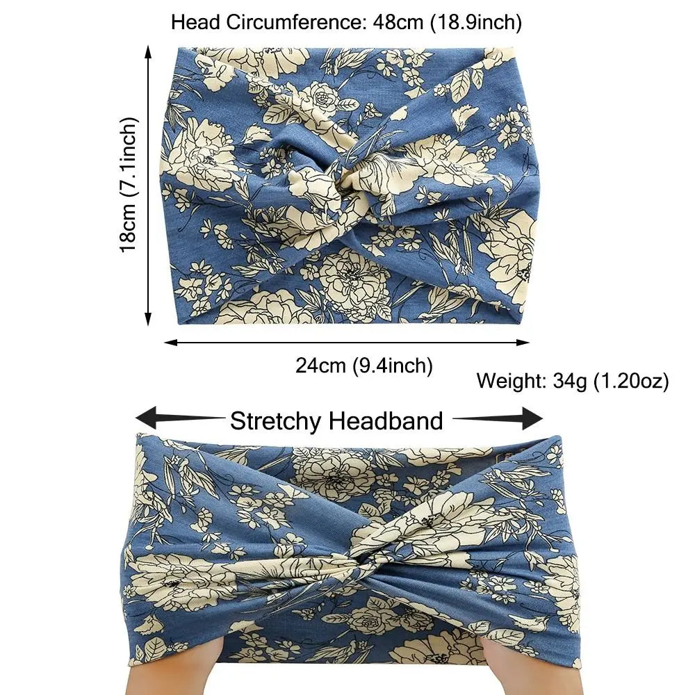 Colorful Wide Workout Headbands – Extra Large Boho Turban Wraps