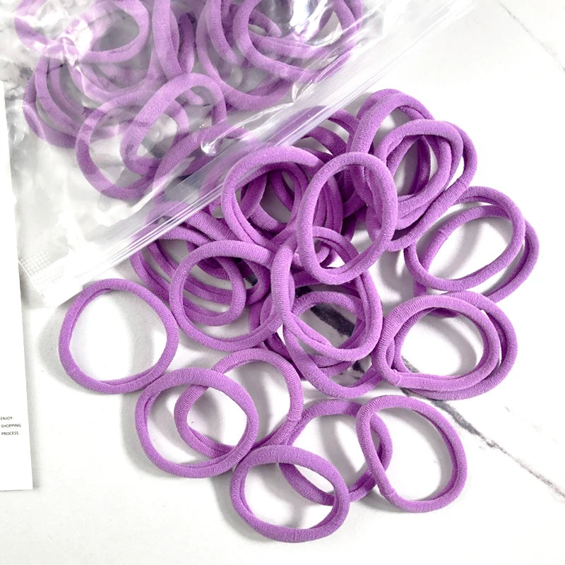 20/50PCS Hair Ties Set – Simple Elastic Rubber Bands for Women Girls Ponytails (4cm)