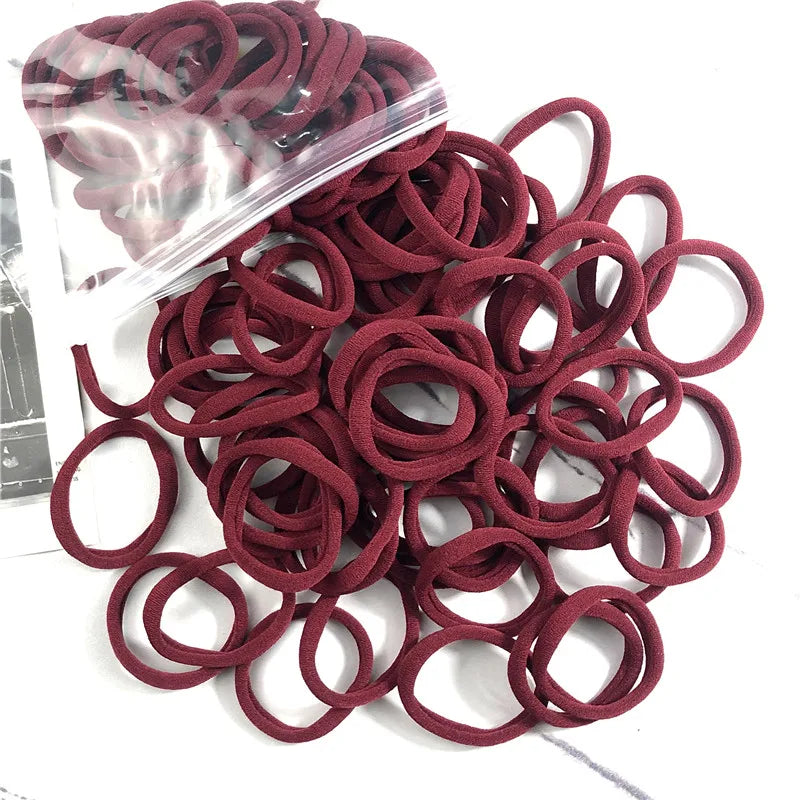 20/50PCS Hair Ties Set – Simple Elastic Rubber Bands for Women Girls Ponytails (4cm)