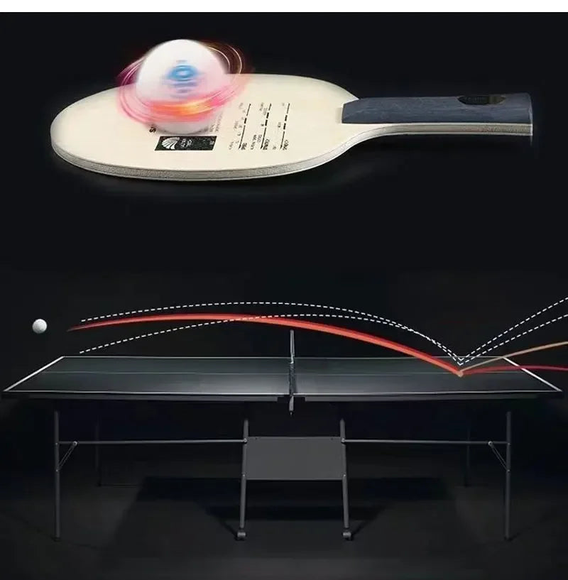 SANWEI T5000 Ping Pong Blade – 5 Wood 2 Carbon Offensive Racket