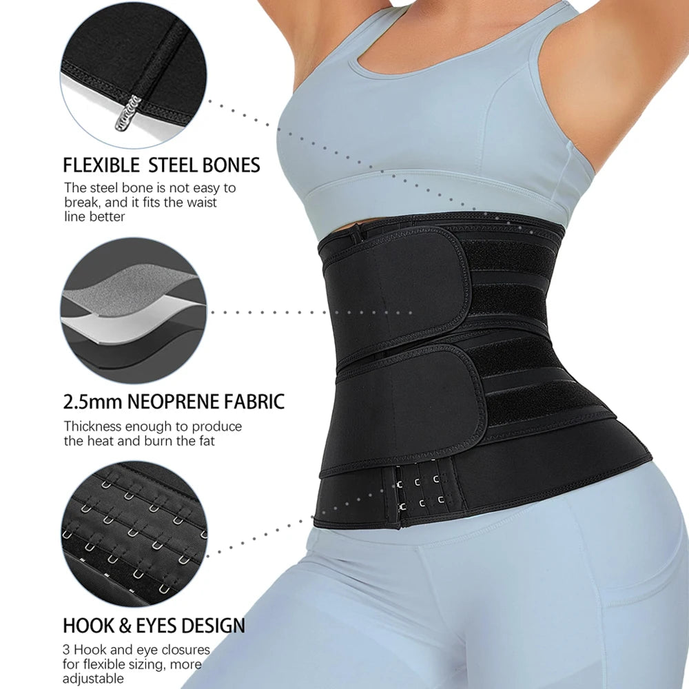 Waist Trainer Sauna Belt – Tummy Control Workout Girdle for Men & Women