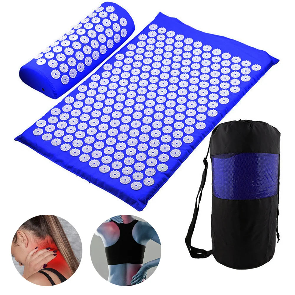 65x40cm Acupressure Mat & Pillow Set – Massage Cushion for Back, Neck & Stress Relief