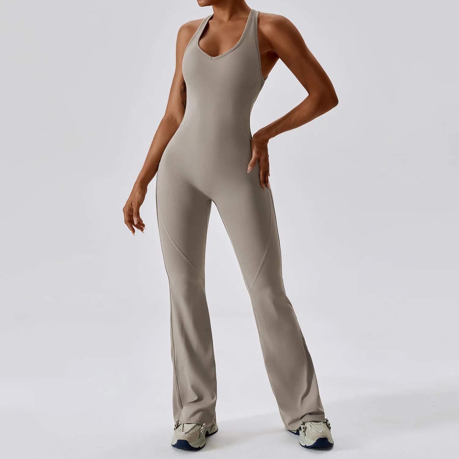 🧘 One-Piece Yoga Jumpsuit – Women’s Butt-Lifting Fitness Bodysuit