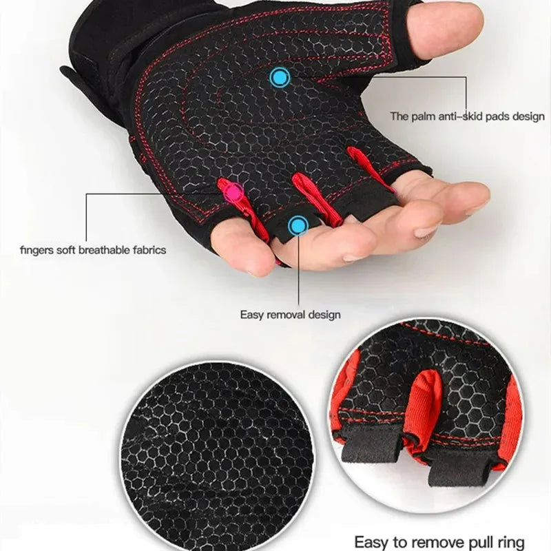 Outdoor Sport Gloves – Long Fingerless Gym & Cycling Gloves with Wrist Guard Support