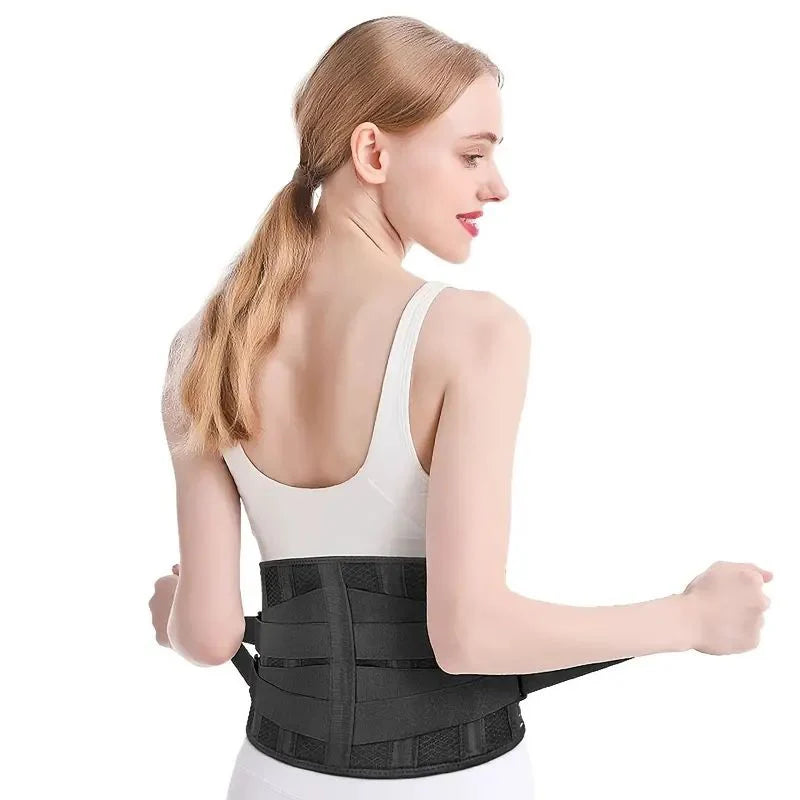 Adjustable Back Support Brace – Lumbar Waist Trainer Sweat Belt for Men Women
