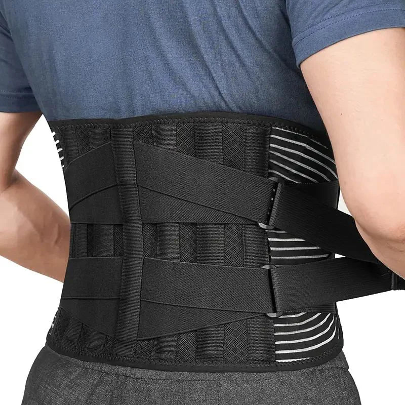 Adjustable Back Support Brace – Lumbar Waist Trainer Sweat Belt for Men Women