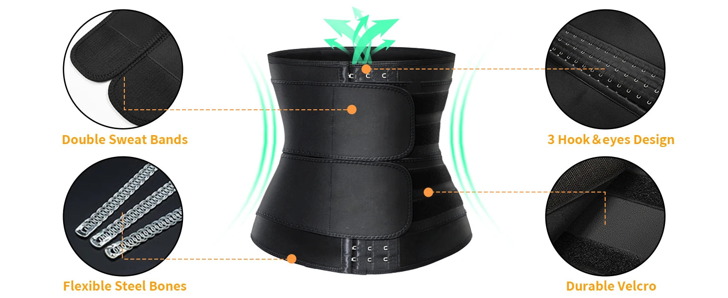 🏋️‍♀️ Waist Trainer Sauna Belt – Tummy Control Workout Girdle for Men & Women