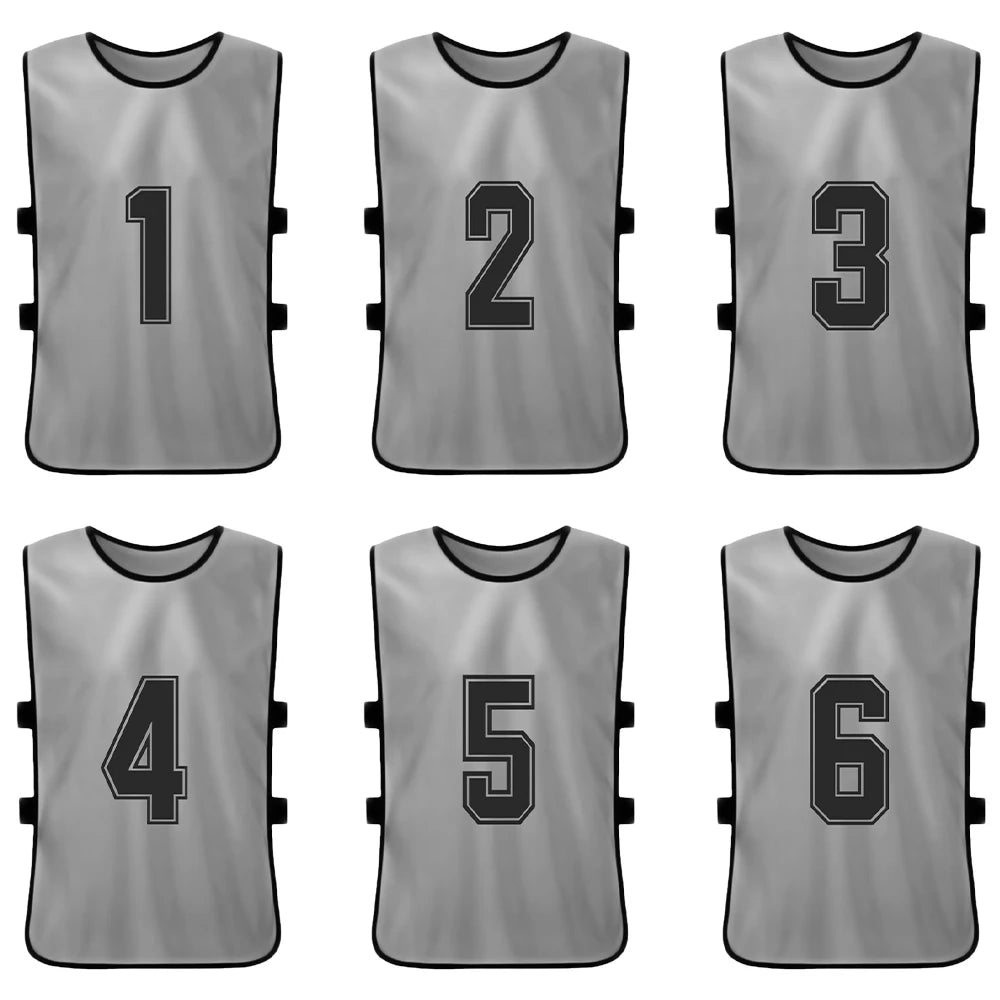 6/12PCS Kids Soccer Pinnies – Quick Dry Youth Sports Jerseys
