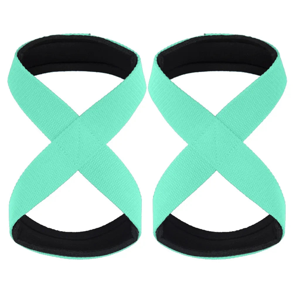 Figure 8 Lifting Straps – Padded Deadlift Wrist Wraps for Gym & Powerlifting