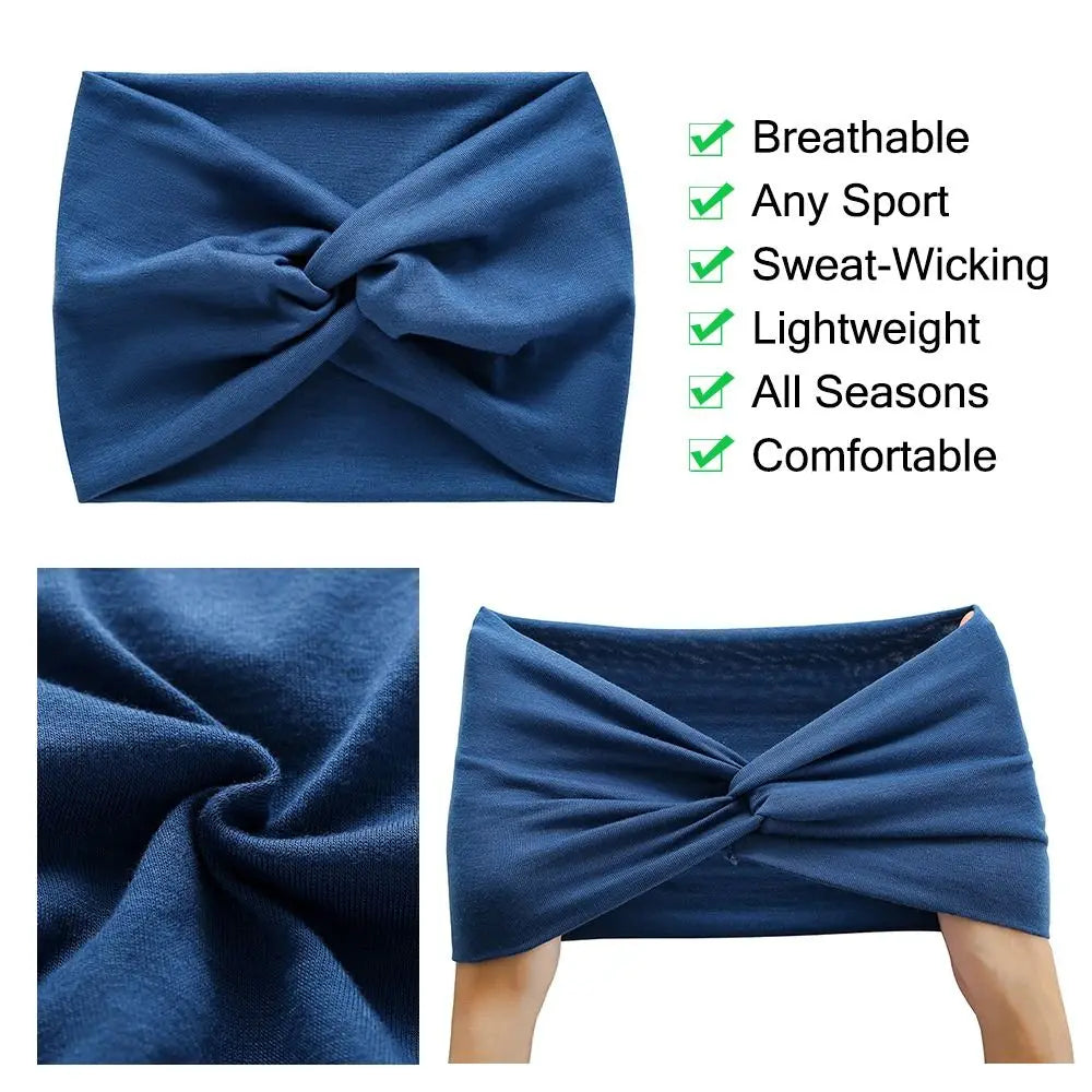 Colorful Wide Workout Headbands – Extra Large Boho Turban Wraps