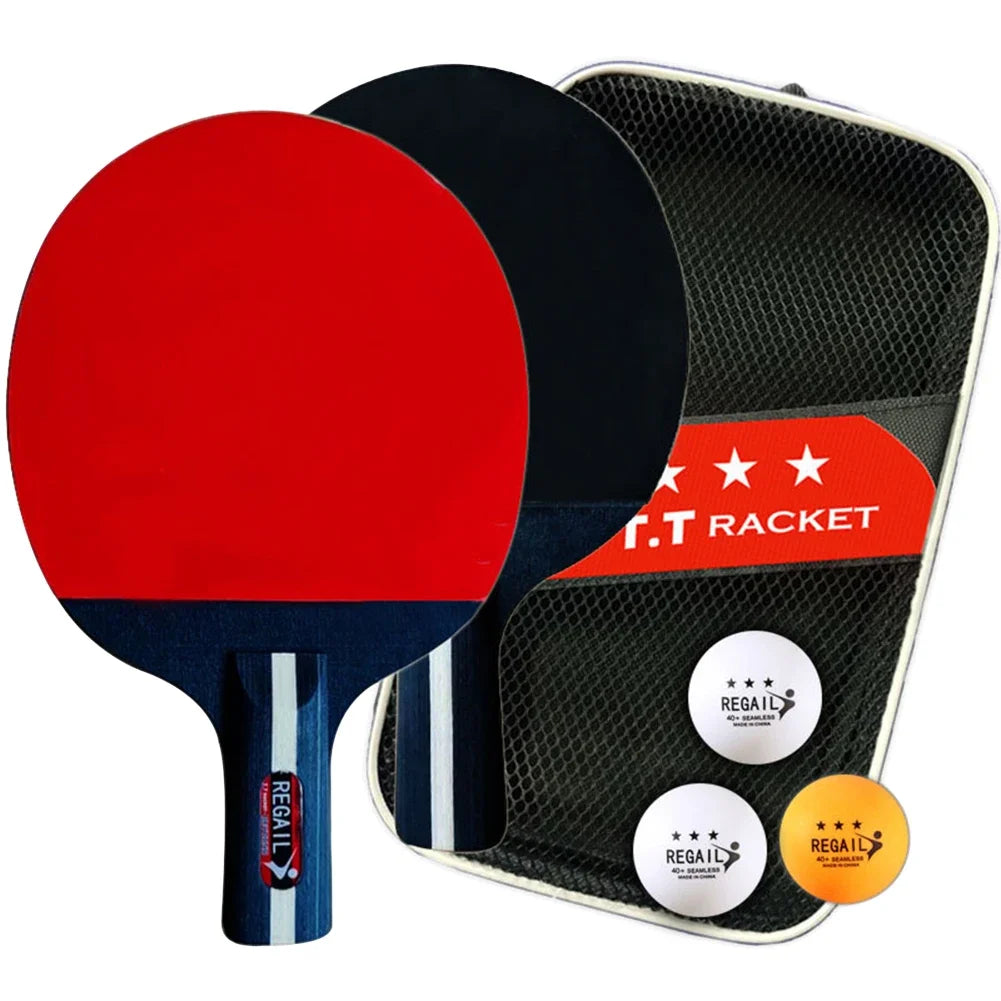 Table Tennis Racket Set – 2 Bats 3 Balls for Training & Beginners
