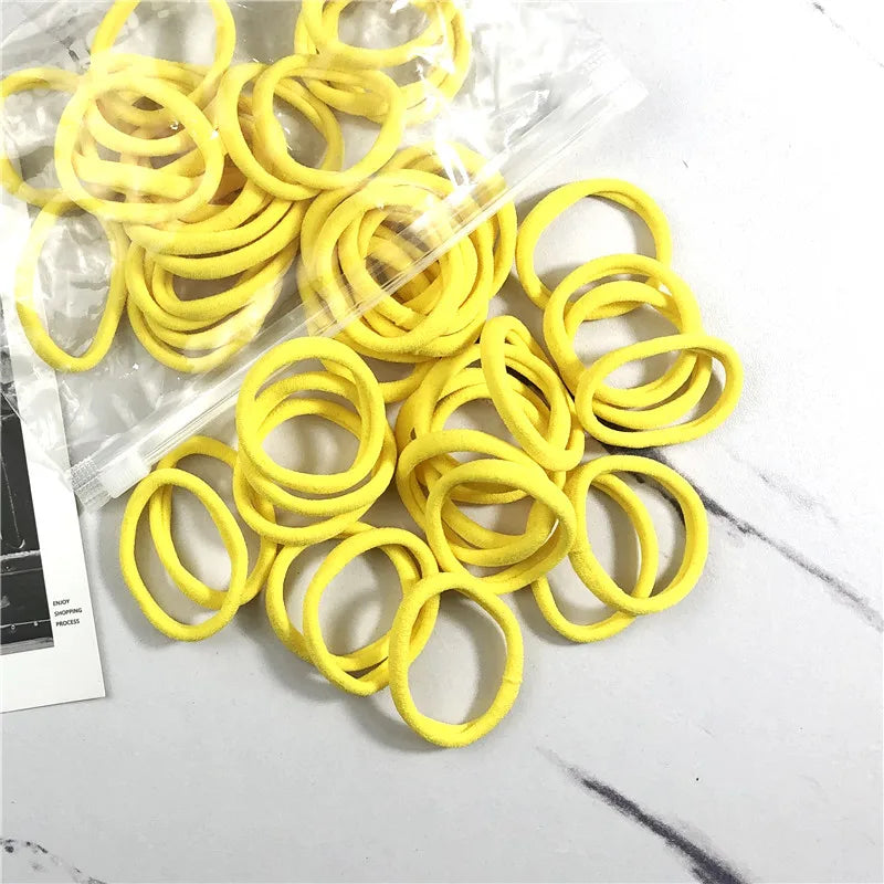 20/50PCS Hair Ties Set – Simple Elastic Rubber Bands for Women Girls Ponytails (4cm)