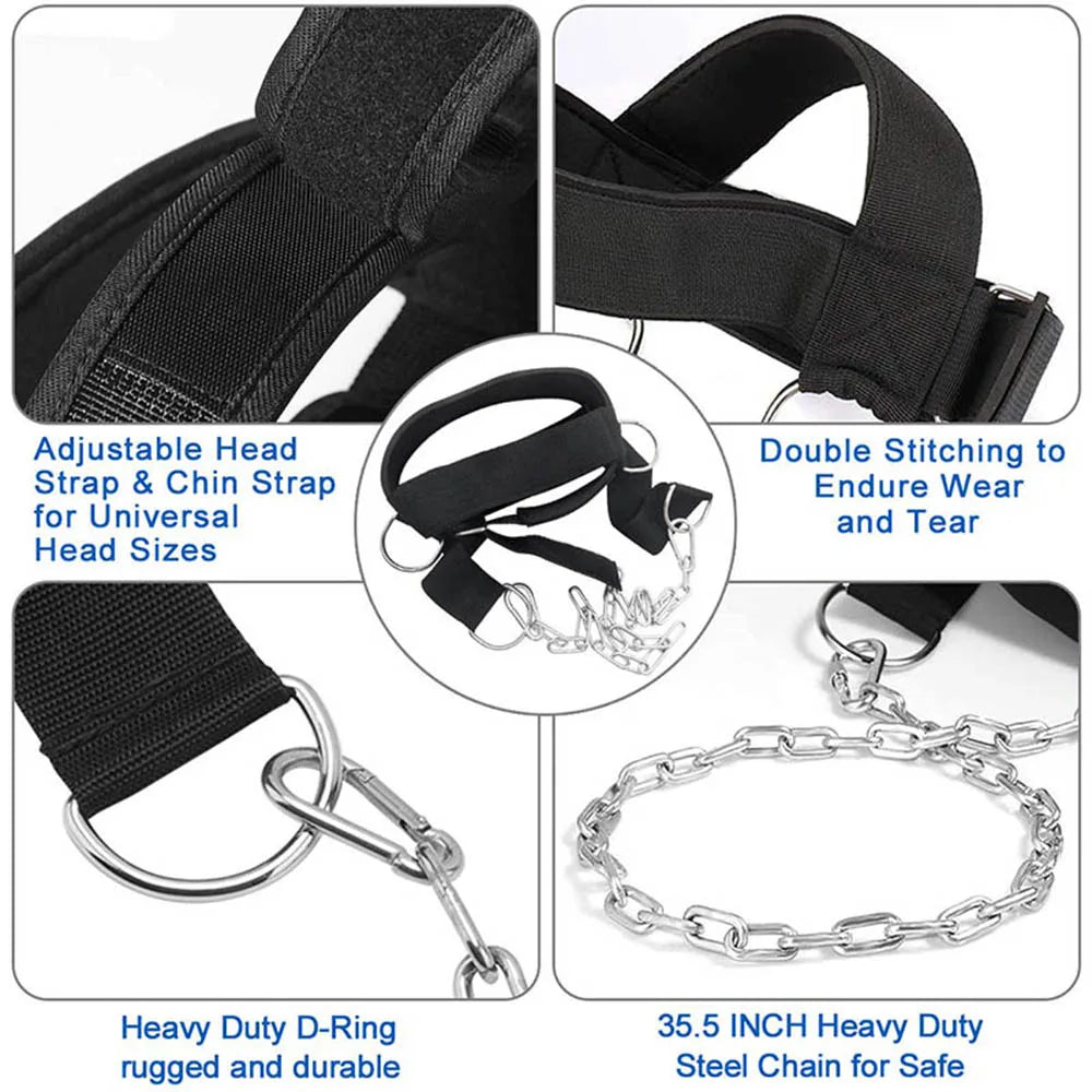 Neck Strength Trainer Head Harness – Adjustable Weight Training Strap
