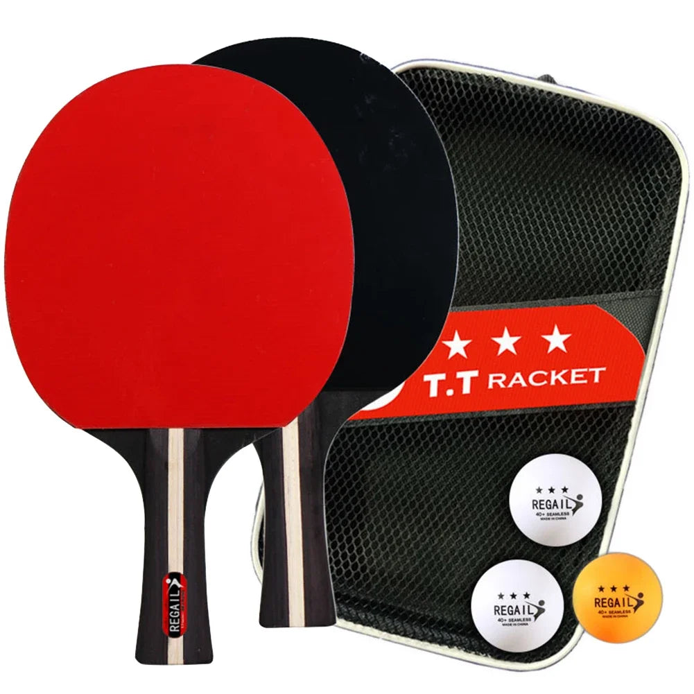 Table Tennis Racket Set – 2 Bats 3 Balls for Training & Beginners