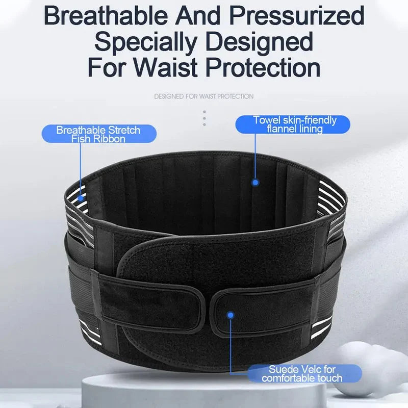Adjustable Back Support Brace – Lumbar Waist Trainer Sweat Belt for Men Women