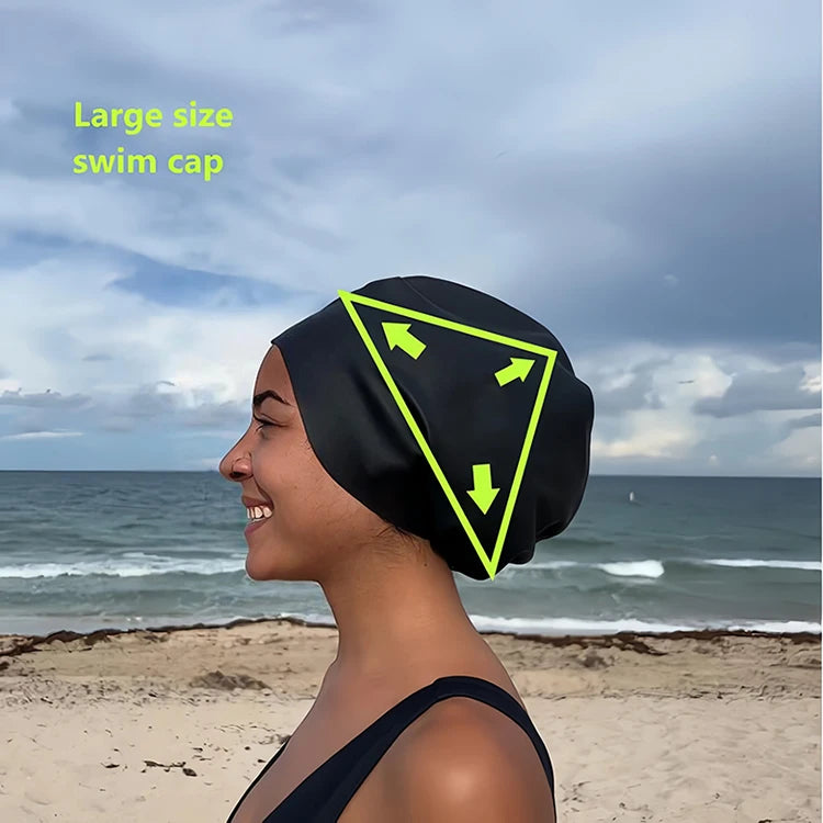 💦 Large Waterproof Silicone Swim Cap