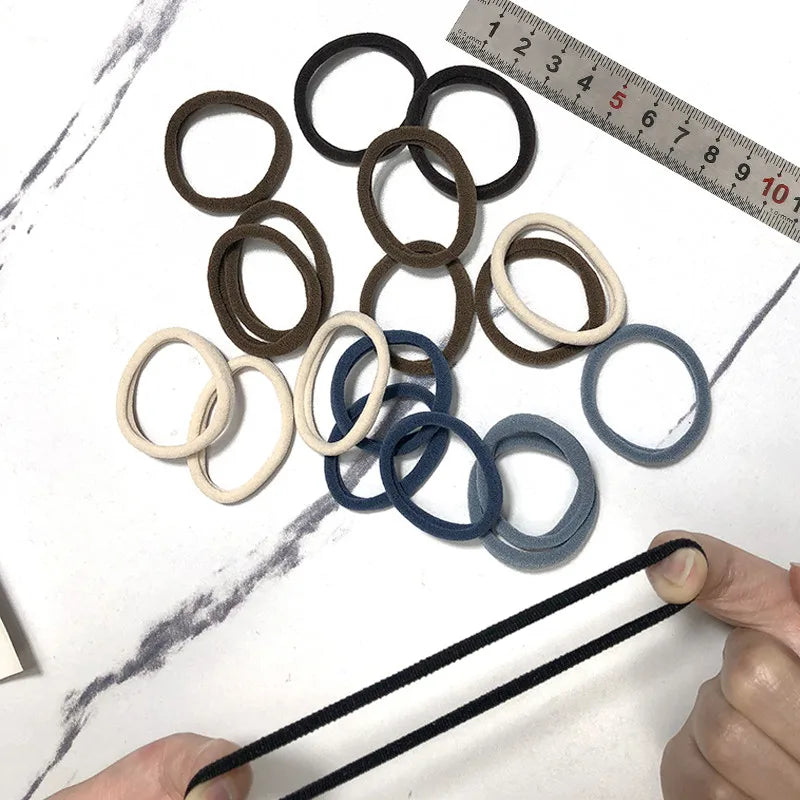 20/50PCS Hair Ties Set – Simple Elastic Rubber Bands for Women Girls Ponytails (4cm)
