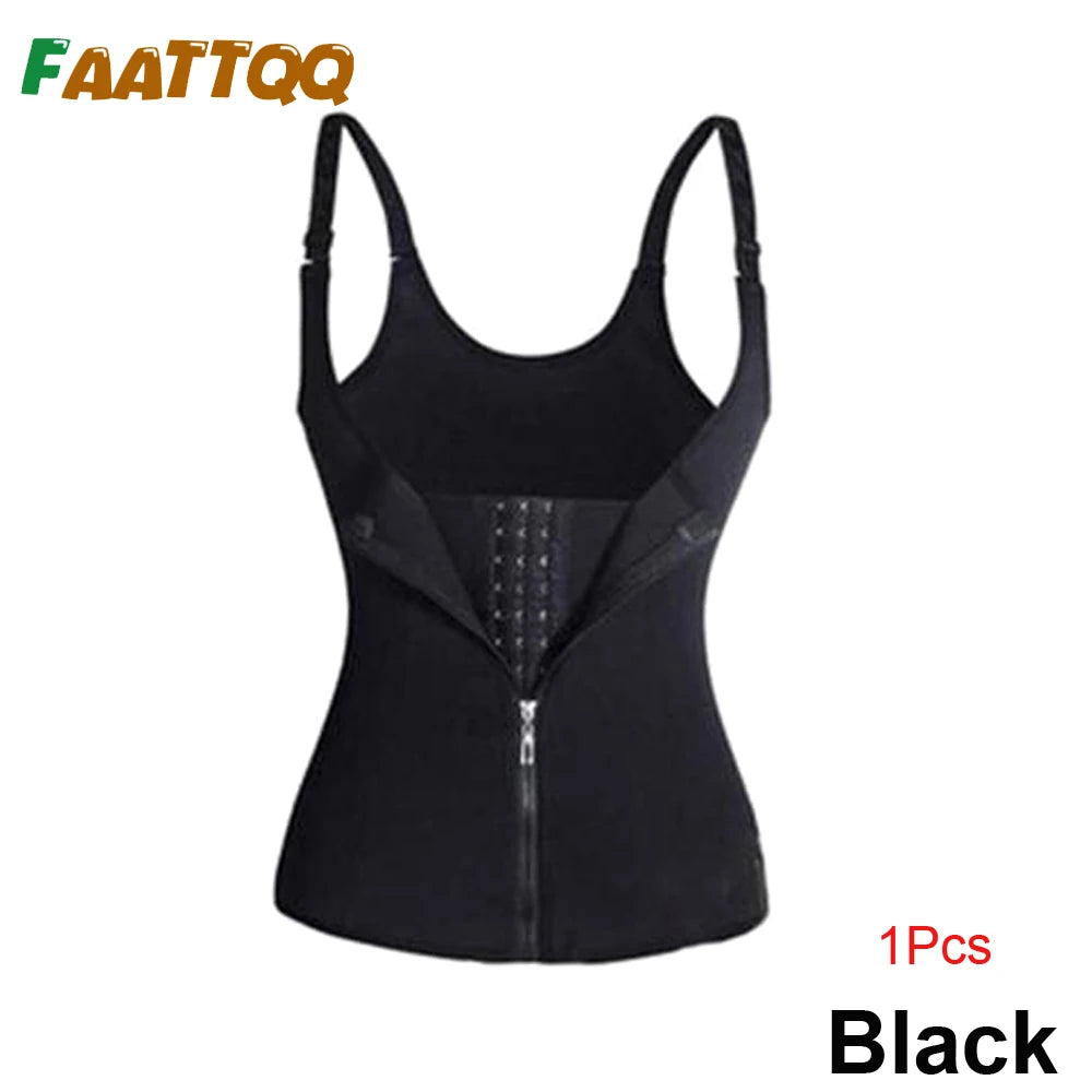 👗 Women’s Waist Trainer Corset – Zipper Cincher Tank Top with Straps