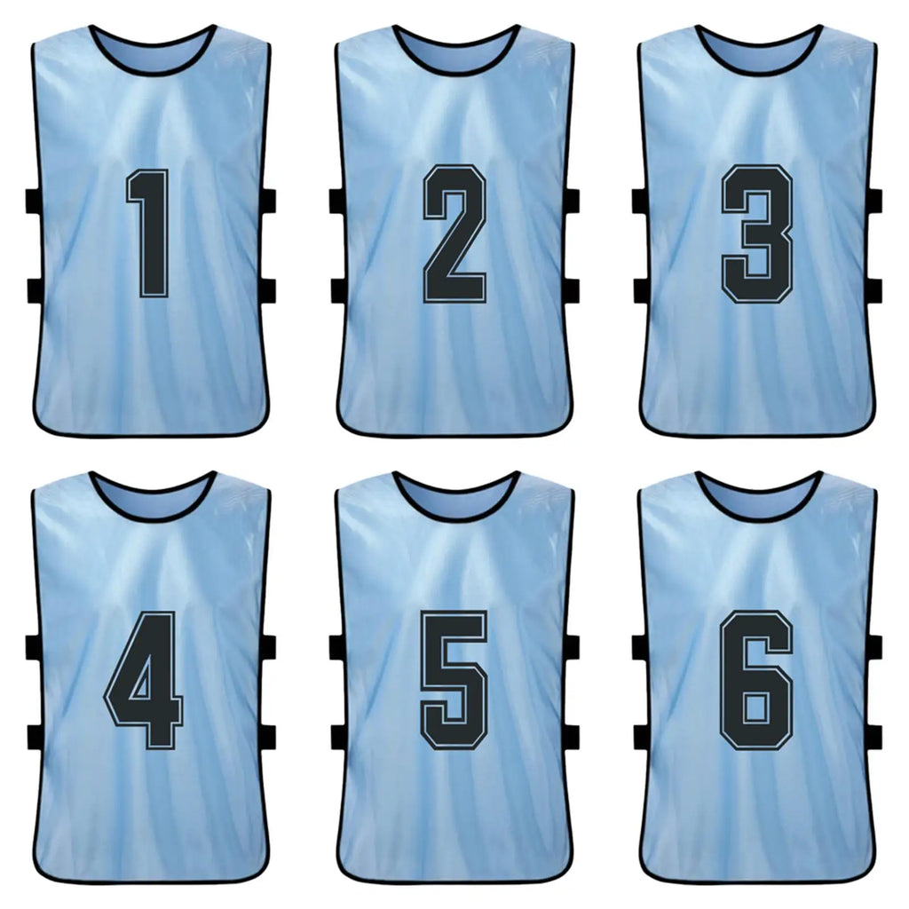 6/12PCS Kids Soccer Pinnies – Quick Dry Youth Sports Jerseys
