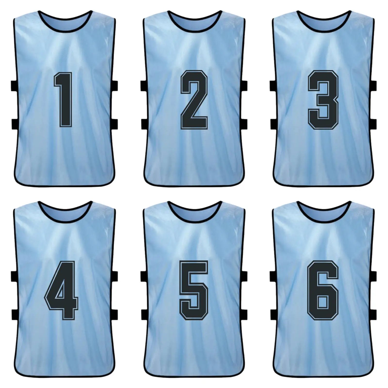 6/12PCS Kids Soccer Pinnies – Quick Dry Youth Sports Jerseys