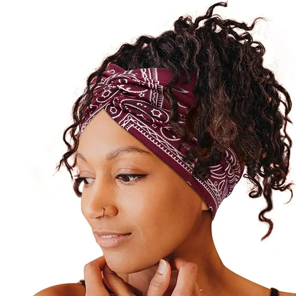 Colorful Wide Workout Headbands – Extra Large Boho Turban Wraps