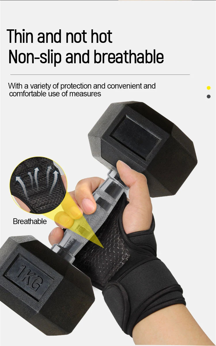 Gym Gloves for Men & Women – Anti-Slip Weightlifting Training Gloves w/ Wrist Support