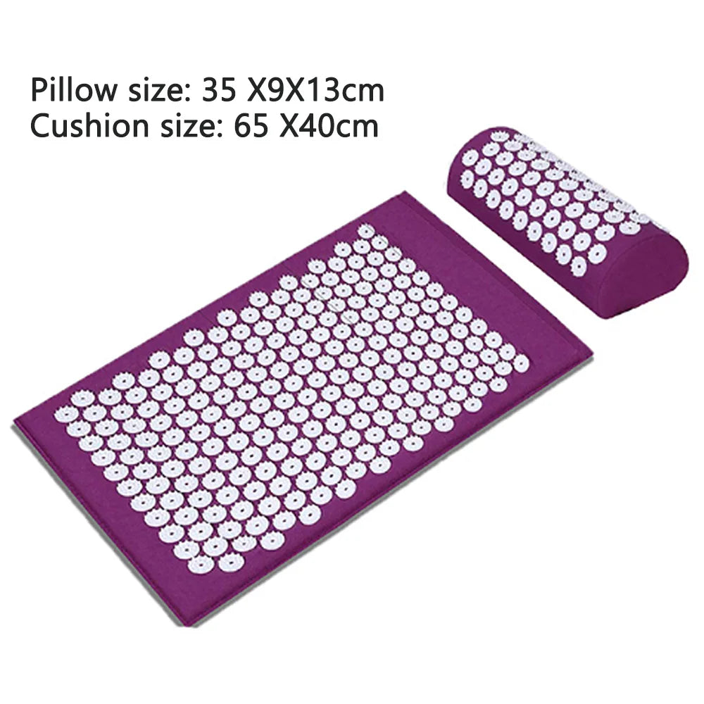 65x40cm Acupressure Mat & Pillow Set – Massage Cushion for Back, Neck & Stress Relief
