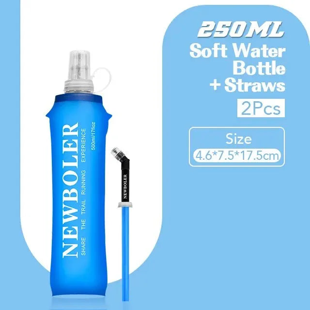 NEWBOLER Collapsible Water Bottle – 250ml/500ml Soft Foldable Running Flask
