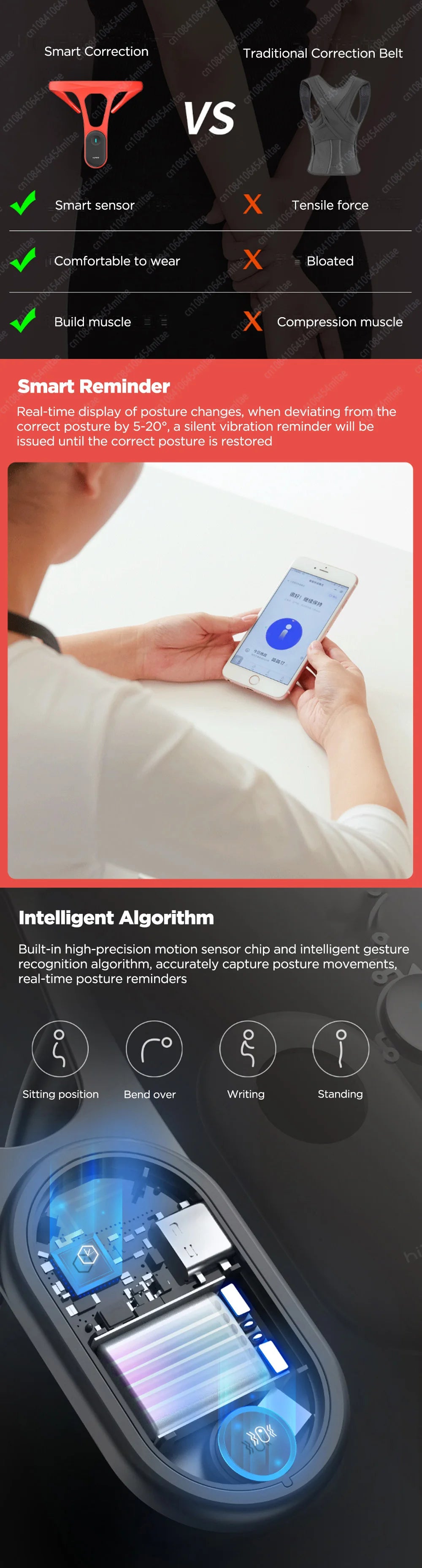 Hipee Smart Posture Trainer – AI-Driven Back Corrector with Real-Time Feedback & Alerts