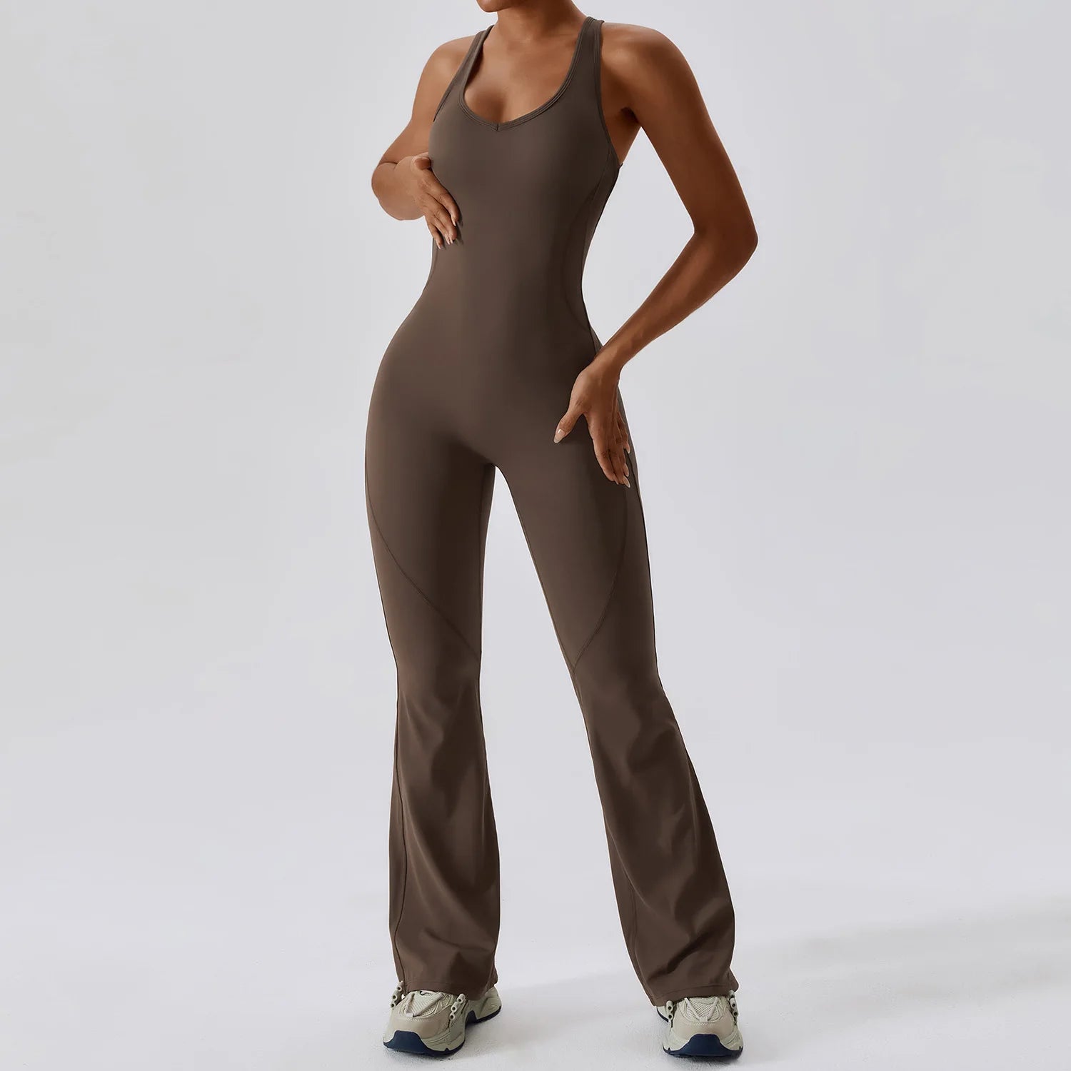 🧘 One-Piece Yoga Jumpsuit – Women’s Butt-Lifting Fitness Bodysuit