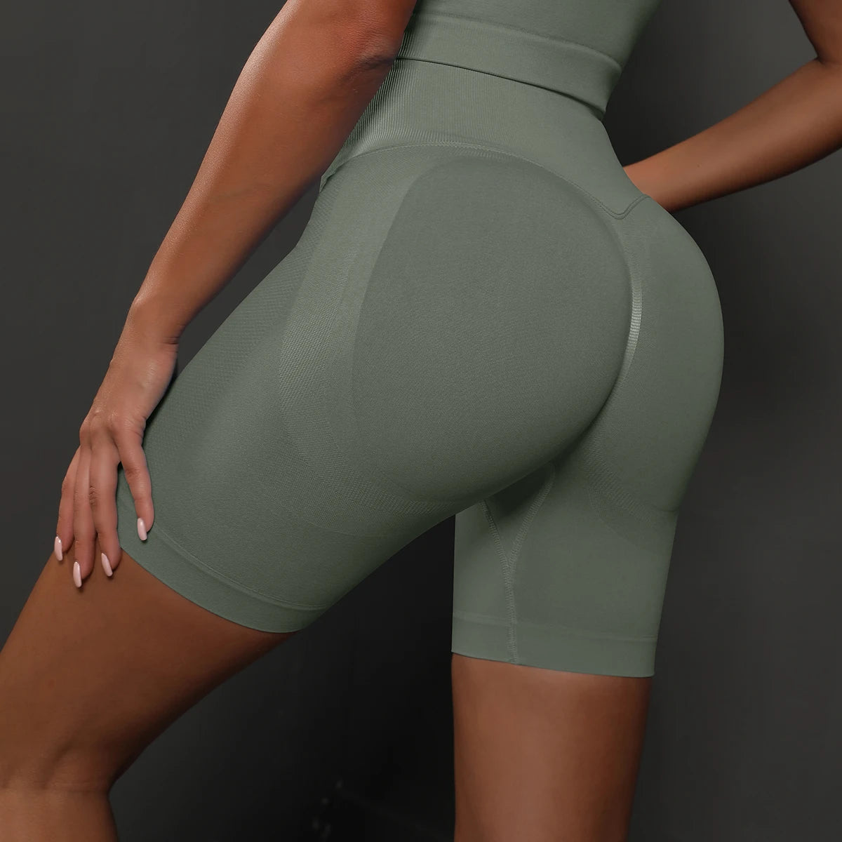 🩳 Seamless Yoga Shorts for Women – High Waist Push-Up Fit