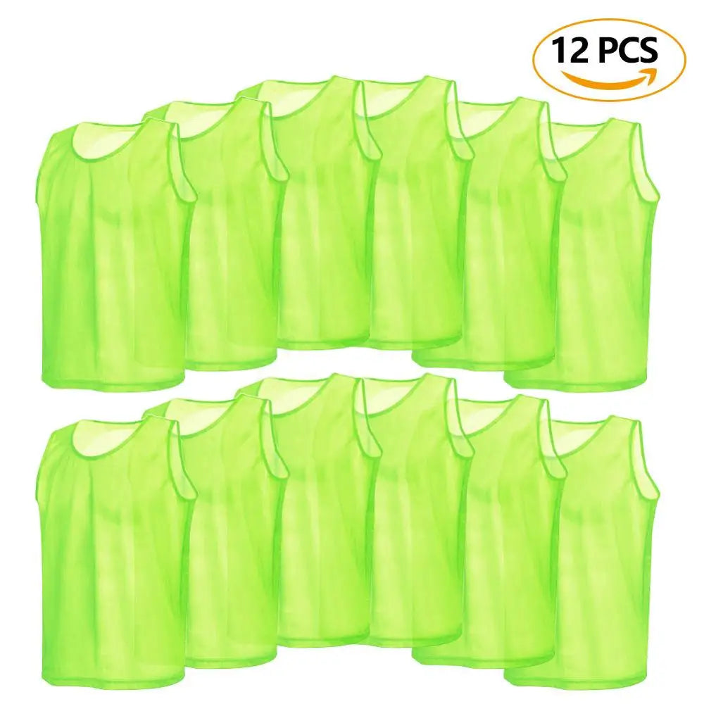 6/12PCS Soccer Training Pinnies – Breathable Team Sports Vests