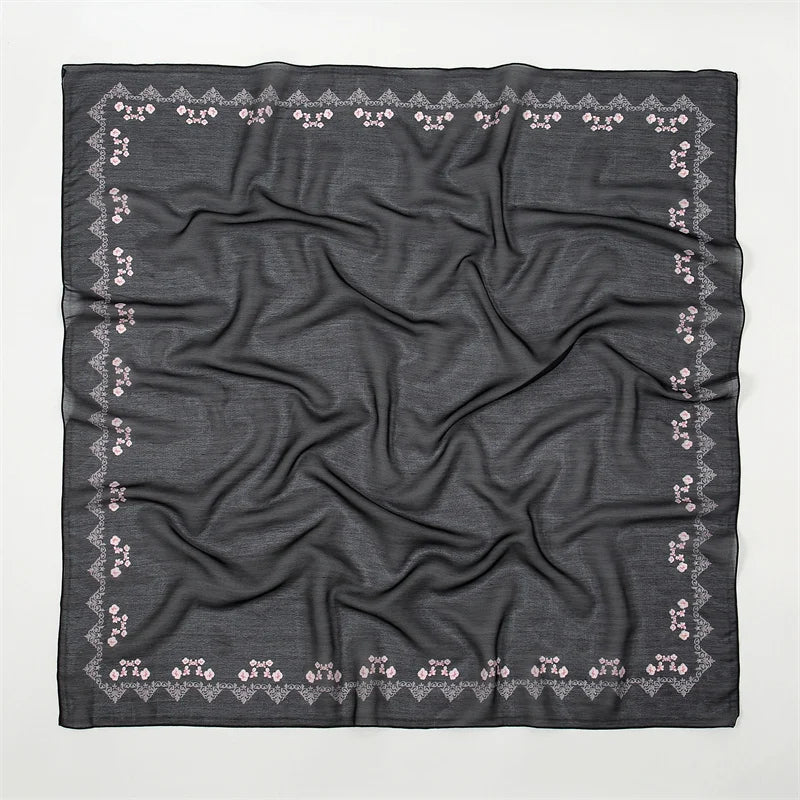 Muslim Square Hijab Scarf – 90x90cm Women’s Head Cover Wrap for Modest Fashion