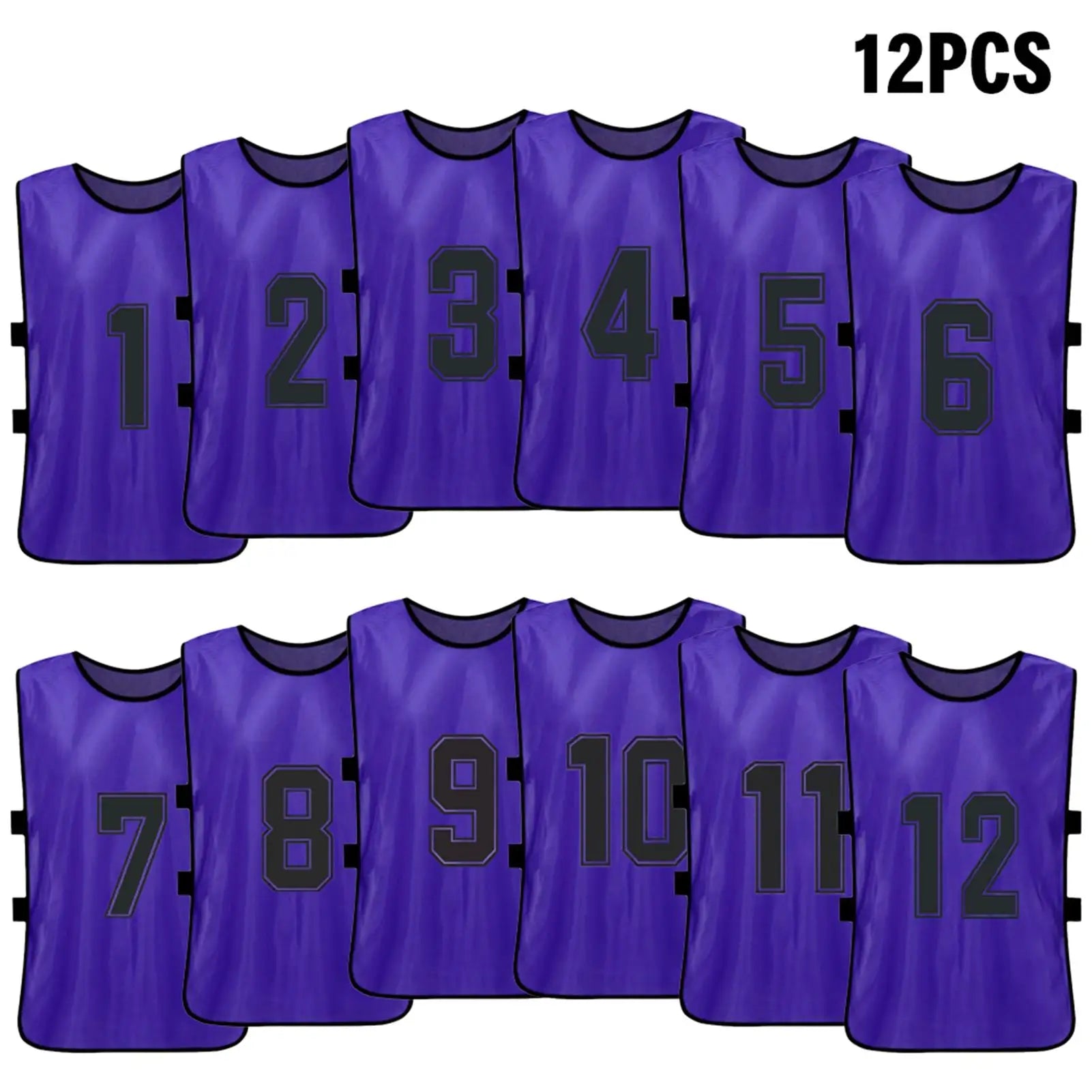 6/12PCS Kids Soccer Pinnies – Quick Dry Youth Sports Jerseys