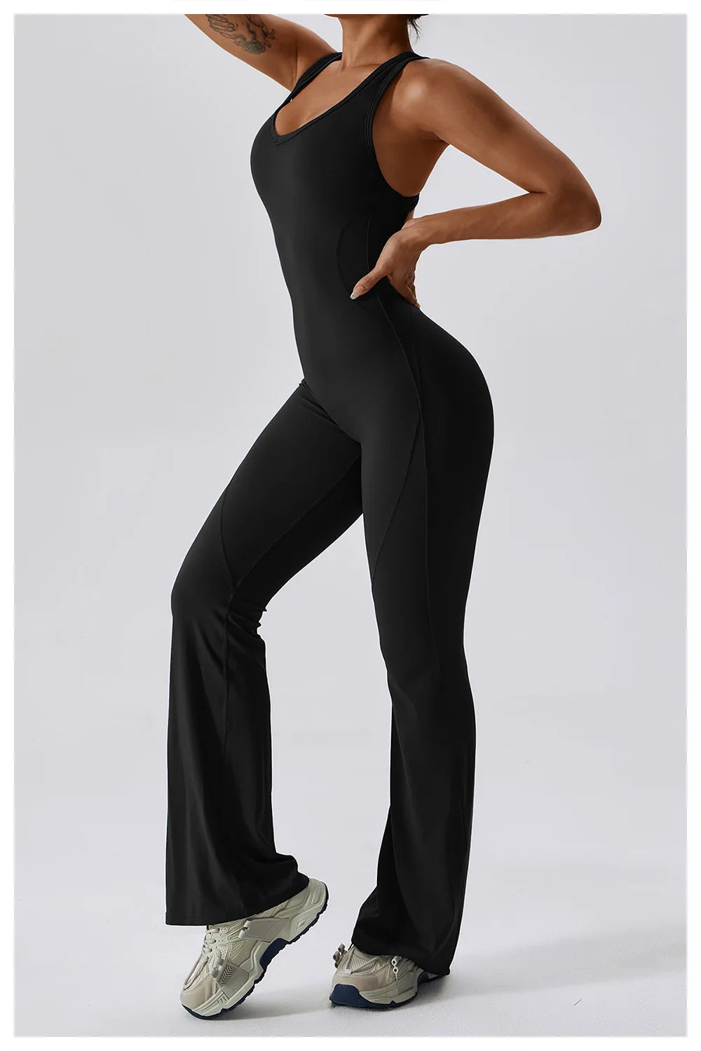 🧘 One-Piece Yoga Jumpsuit – Women’s Butt-Lifting Fitness Bodysuit