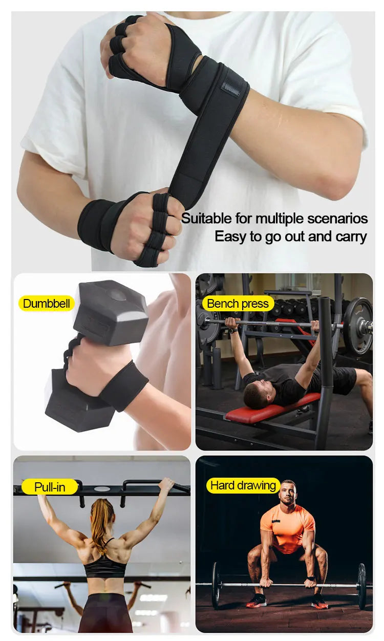 🧤 Fitness Gym Gloves for Men & Women – Anti-Slip Weightlifting & Training Gloves with Wrist Support