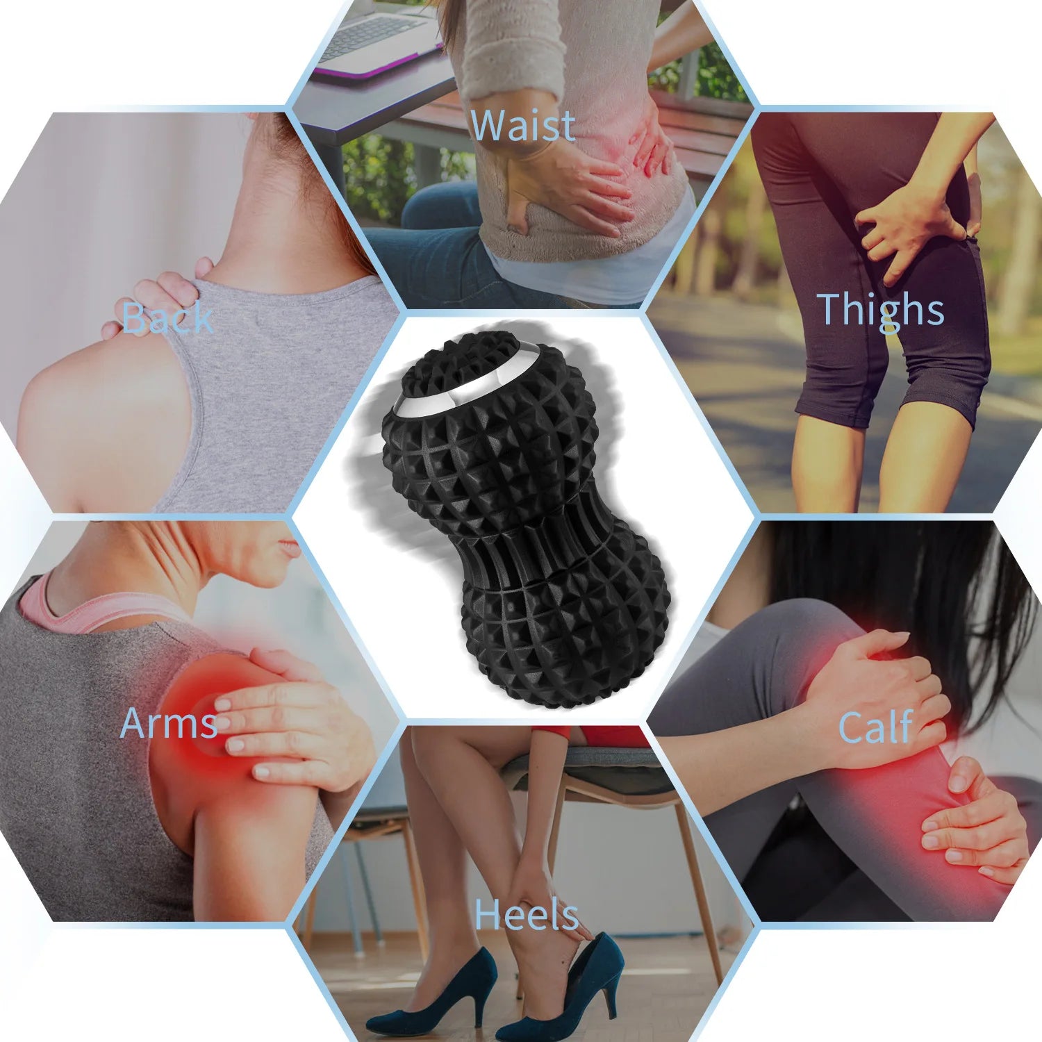 Vibrating Peanut Massage Ball – 4-Speed Electric USB Foam Roller Ball