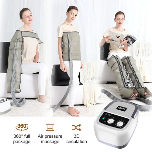 Air Chambers Compression Massager | Vibration + Infrared Therapy | Multi-Function Leg, Arm & Waist Pneumatic Air Wraps | Muscle Relaxation & Pain Relief