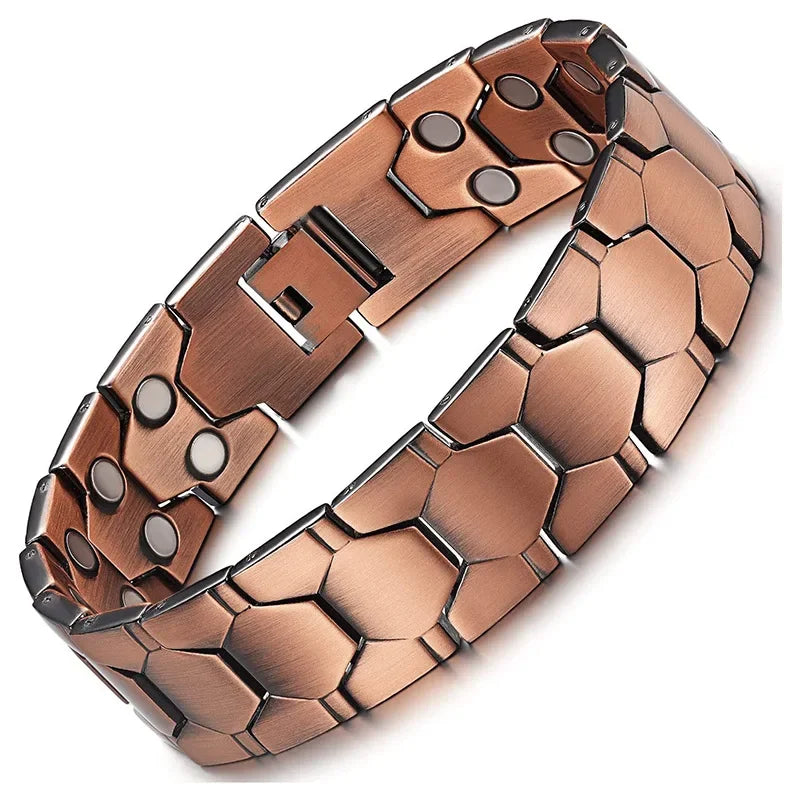 Men’s Pure Copper Magnetic Bracelet – Germanium Therapy Link Chain Arthritis Relief