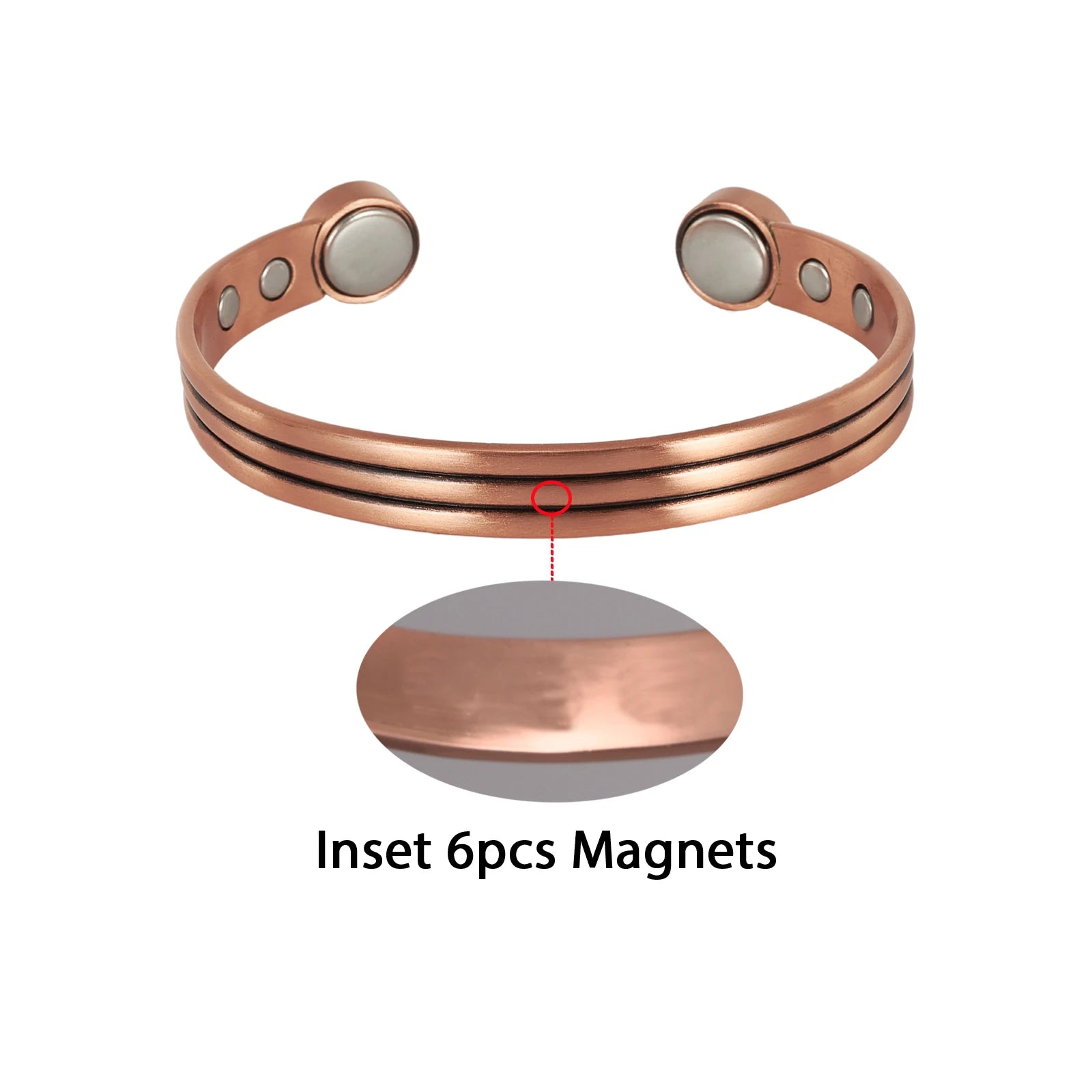 Vinterly Pure Copper Magnetic Bracelet – Adjustable Vintage Bangle for Arthritis Relief