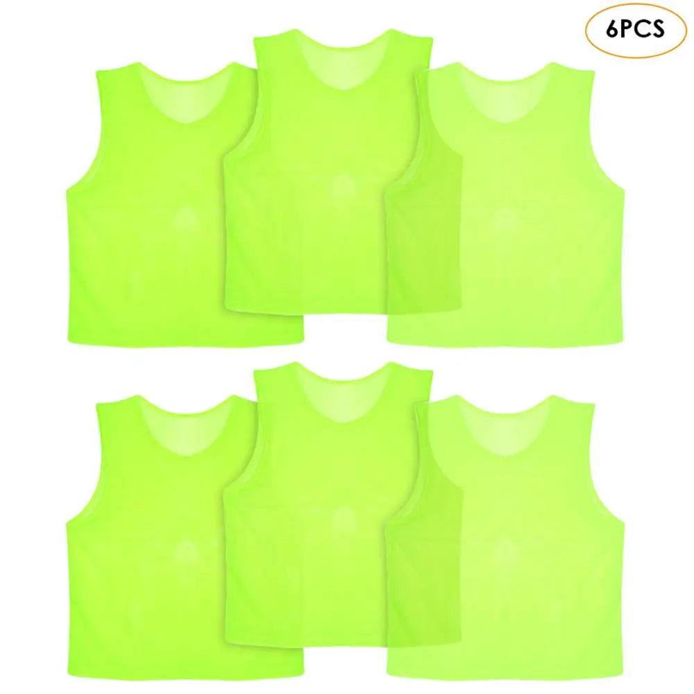 6/12PCS Soccer Training Pinnies – Breathable Team Sports Vests