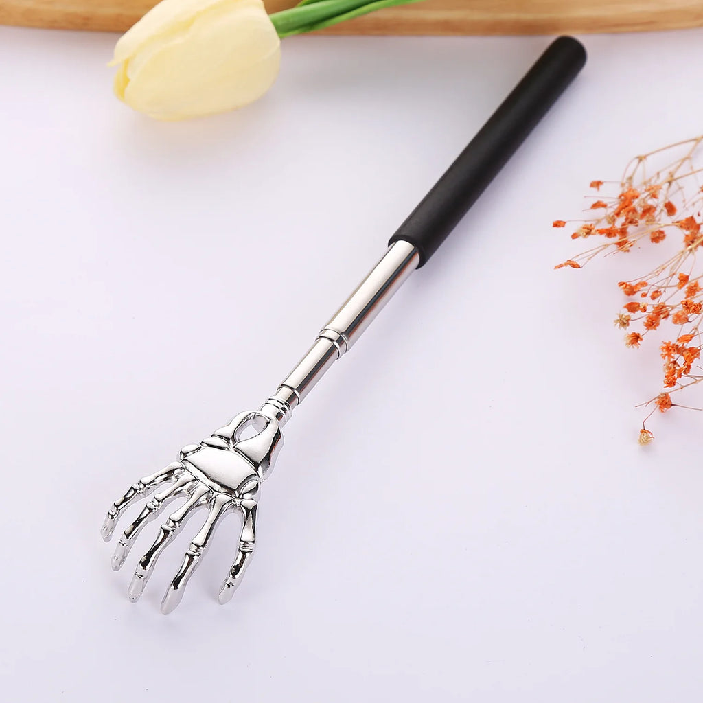Telescopic Stainless Steel Back Scratcher – Extendable Claw Massage Tool