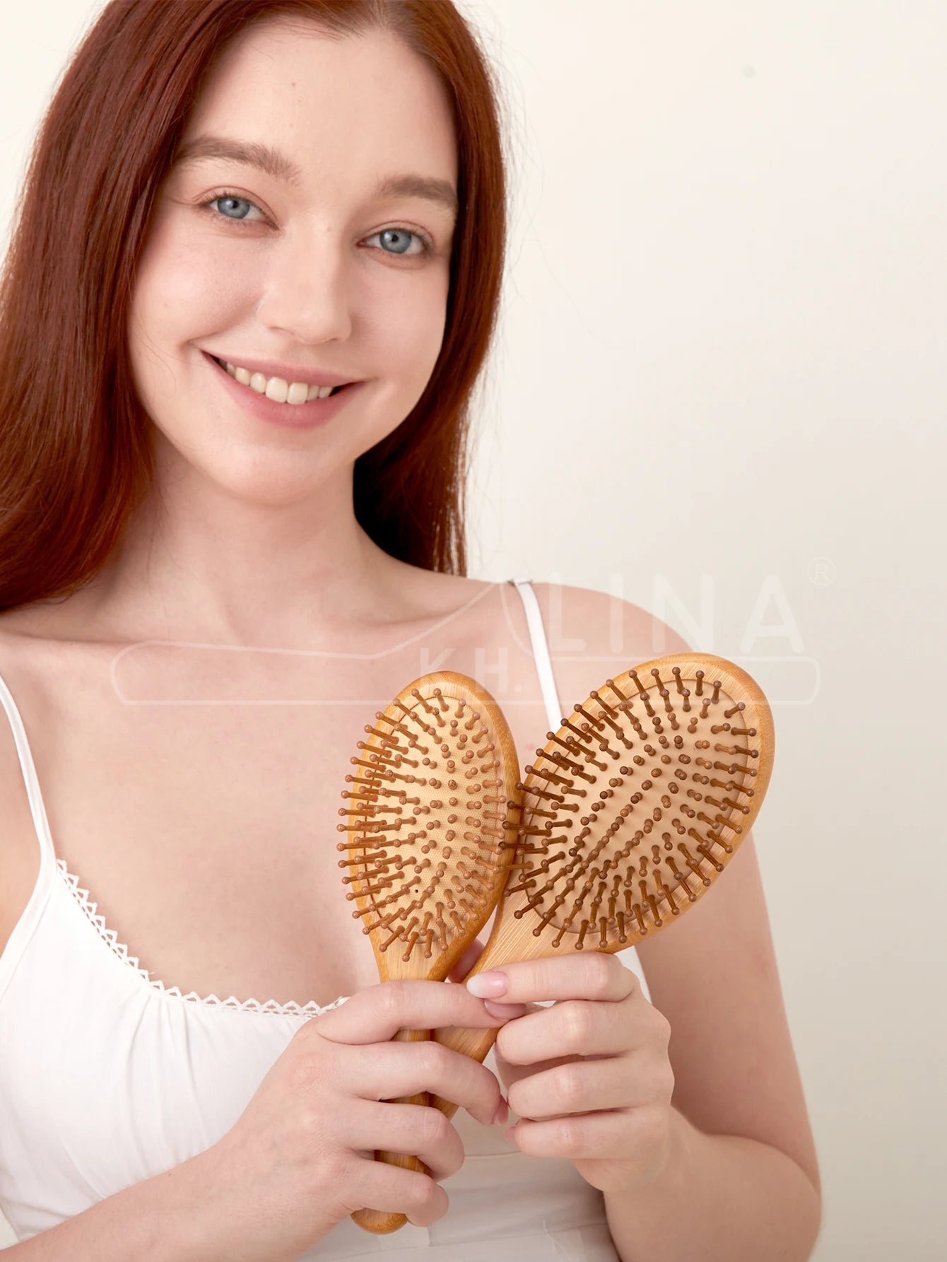 Natural Bamboo Hair Brush – Wooden Anti-Static Detangler & Scalp Massage Comb