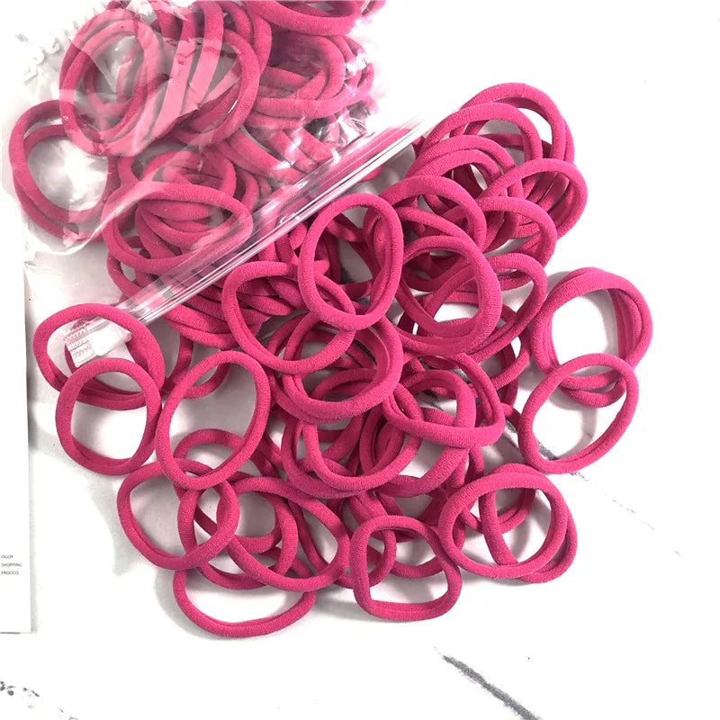 20/50PCS Hair Ties Set – Simple Elastic Rubber Bands for Women Girls Ponytails (4cm)