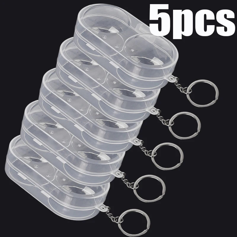 1–5pcs Ping Pong Ball Box – Hard Plastic Storage Case with Keychain