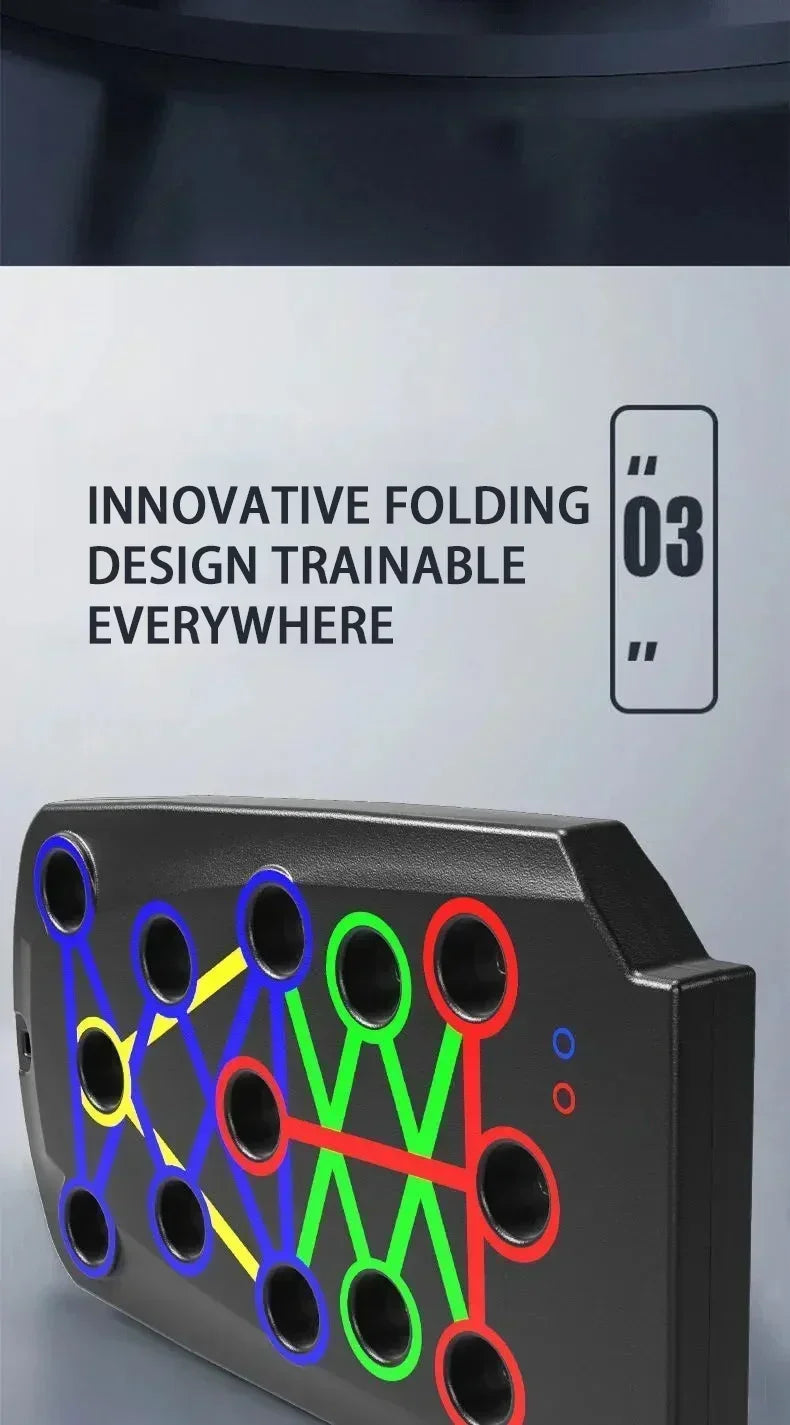 Foldable Push-Up Board Set – Portable Multi-Function Station w/ Handles