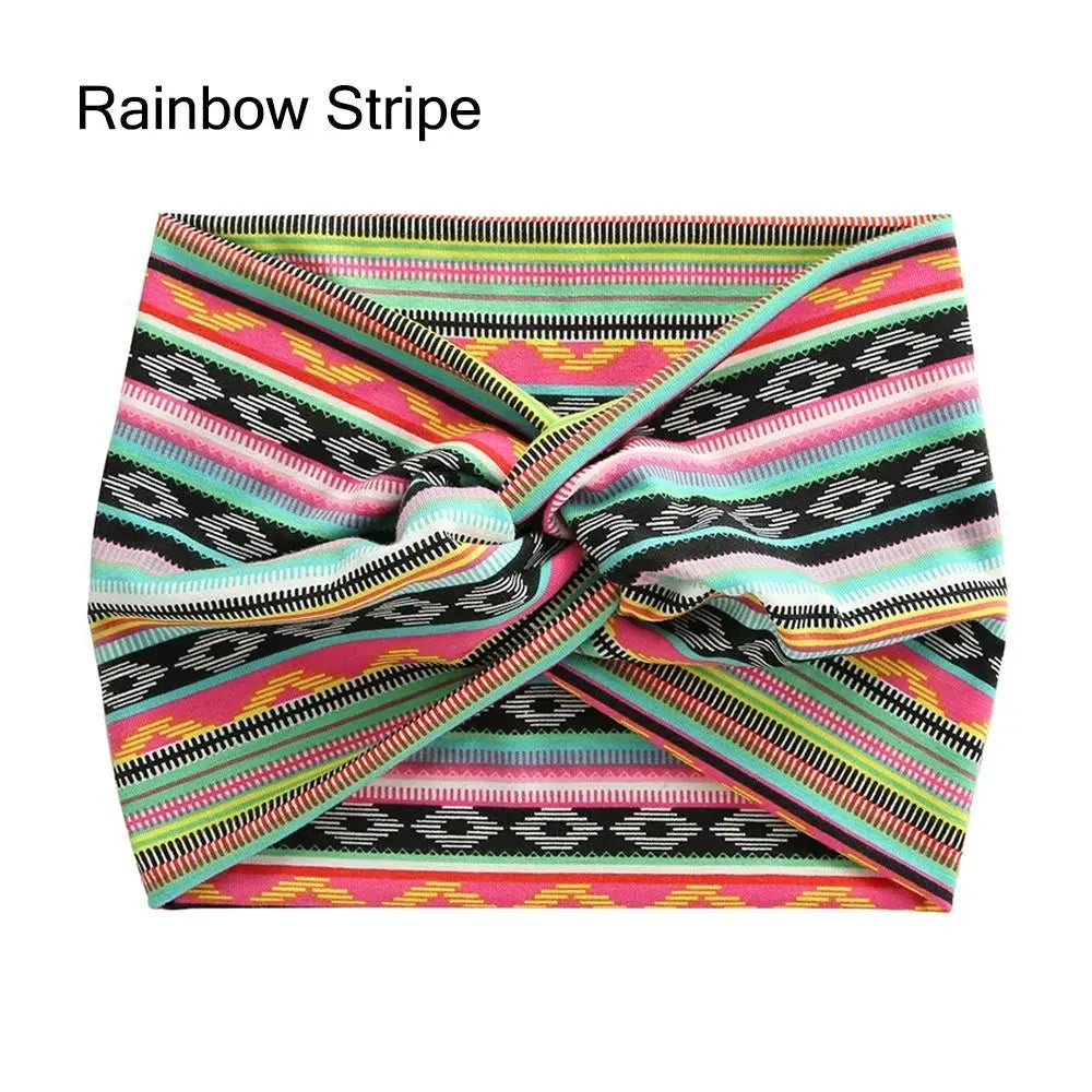 Colorful Wide Workout Headbands – Extra Large Boho Turban Wraps