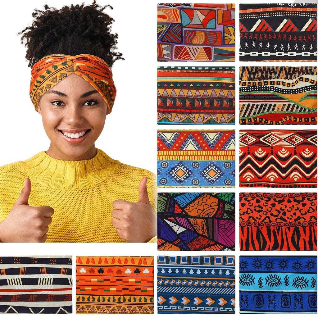 🧘‍♀️ Bohemian Yoga Headband – Wide High Strength African Style Wrap