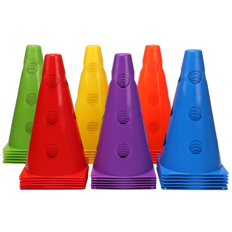 12/18/24/30/36PCS Agility Marking Cones – Sports Training Cones with Holes for Drills