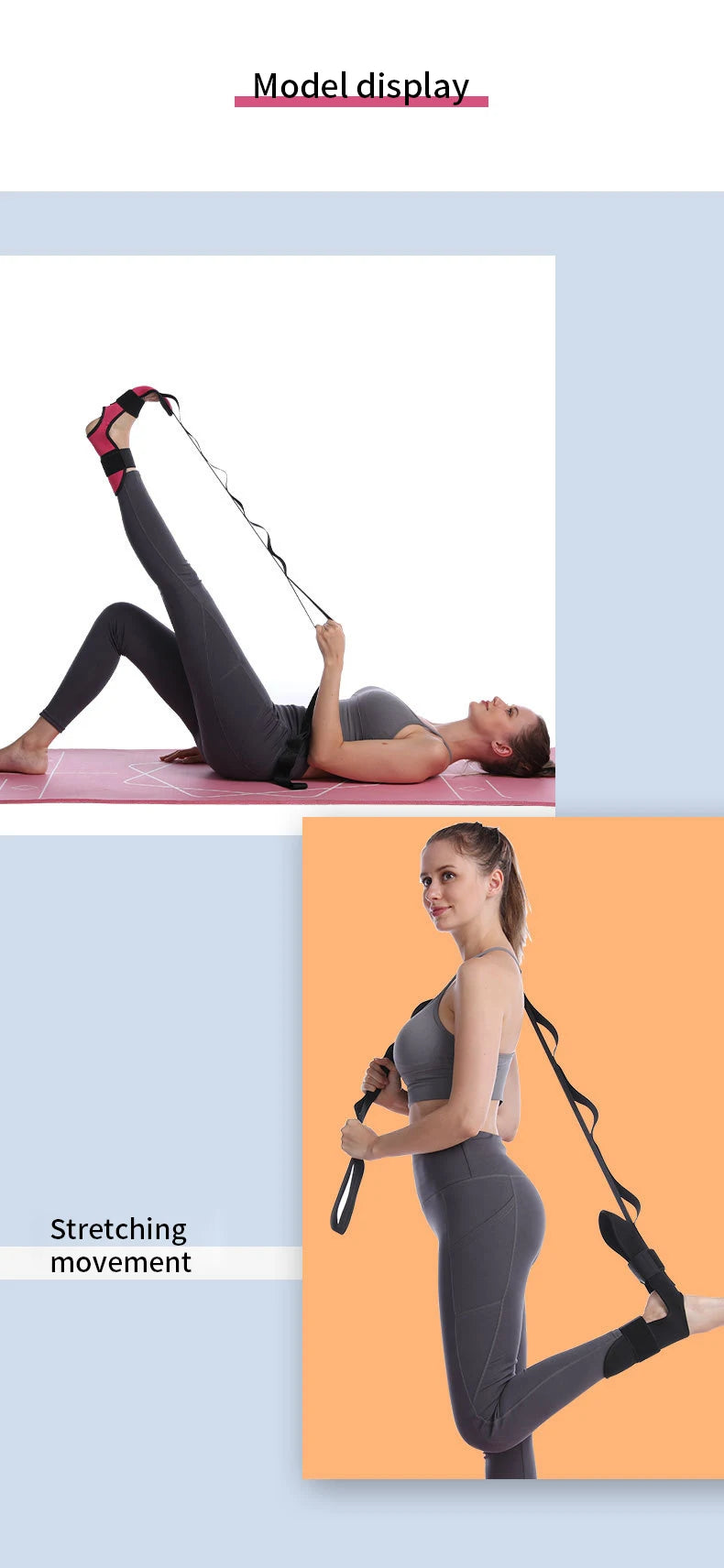 🧘 Yoga Leg Stretcher Strap – Flexibility Trainer for Legs, Rehab, and Plantar Fasciitis Relief